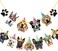 Duufin 15 Pieces Dog Faces Claws Party Banner Set Dogs Birthday Party Supplies Dog Portrait Banner Dog Theme Party Bunting Decoration