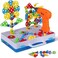 SUPSTEM Kids Tool Set, STEM Engineering Toys with Electric Drill Puzzle and Button Art Kit, DIY Construction and Creative Pegboard Games for Preschool Boys &amp; Girls of 4-8 Year Old, 224 Pcs