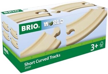 BRIO World Short Curved Wooden Train Track for Kids Age 3 Years Up - Compatible with all BRIO Railway Sets &amp; Accessories