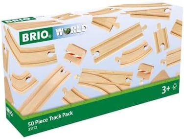 Brio World - 50Pc Wooden Train Track For Kids Age 3 Years And Up Compatible With All Sets