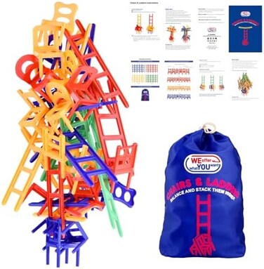 WEofferwhatYOUwant Chairs And Ladders Game. 44 Individual Pieces. Family Game Stack And Balance The Most.