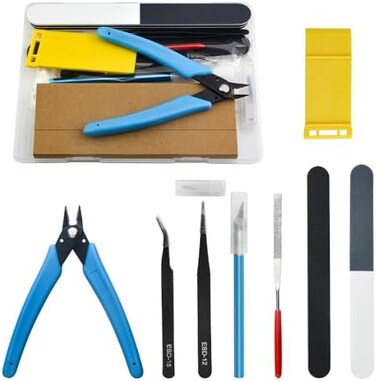 BXQINLENX Professional 9 PCS Gundam Model Tools Kit Modeler Basic Tools Craft Set Hobby Building Tools Kit for Gundam Car Model Building Repairing and Fixing(B)