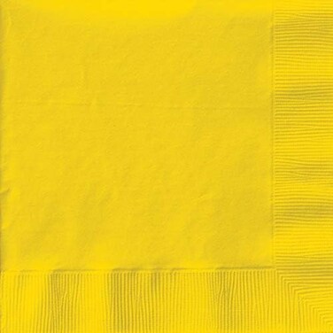 Creative Converting 50-Count Touch of Color Paper Beverage Napkins, School Bus Yellow (58188)