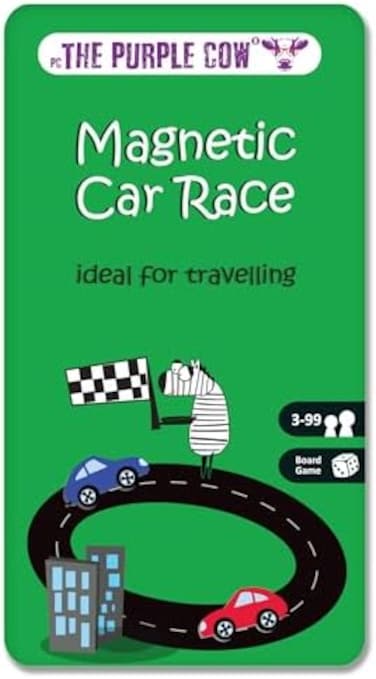 The Purple Cow Magnetic Travel Car Race Game - Car Games, Airplane Games and Quiet Games