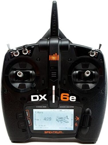 Spektrum DX6e 6-Channel DSMX 2.4GHz RC Radio Transmitter Only (No Receiver) with 250 Model Memory   Telemetry   Wireless Trainer Link, SPMR6655, Black