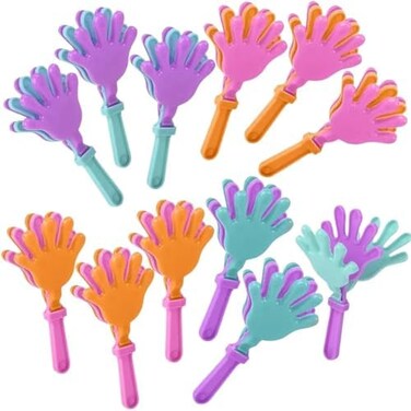 Rhode Island Novelty 4" HAND CLAPPER - 12 Pack - Assorted Colors - All Ages