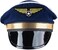 Funny Party Hats Captain Pilot - Captain Pilot in Dark Blue with Golden Emblem for Costume
