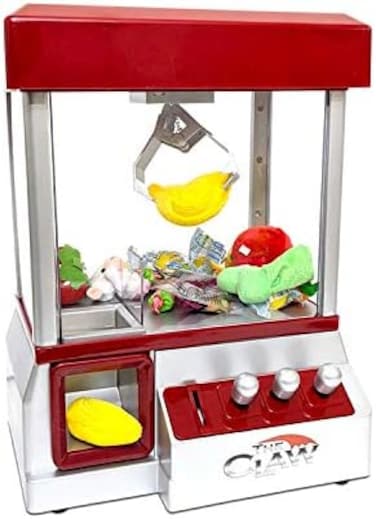 JSNY Lite-aid The Electronic Claw Game - Arcade Claw Machine - Red - All Ages - 1 Player - Manual Operation - Requires 3 'D' Batteries - Includes Crane Game, Plastic Coins, 30 Reusable Tokens