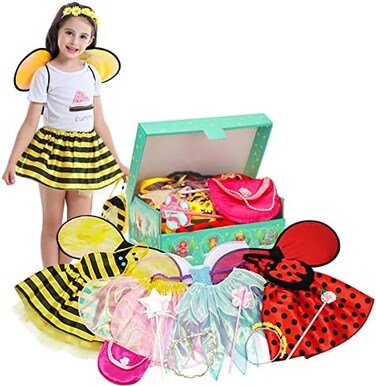 Fedio Dress up Clothes for Little Girls - Kids Dress up &amp; Pretend Play Princess Dress up Trunk Costume for Girls 3-6 Years