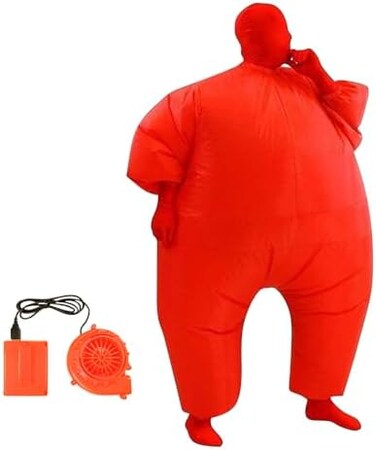 Qshine Adult Inflatable Full Body Jumpsuit Cosplay Costume Halloween Funny Fancy Dress Blow Up Party Toy