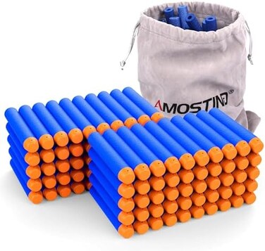 AMOSTING Refill Darts 100PCS Bullets Ammo Pack for Nerf N-Strike Elite Series - Blue