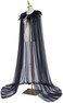 Fortunehouse Evil Queen Cosplay Maleficent Cloak Cape Gothic Steampunk Feather Collar Cloak Feather Witch Cape Halloween Costume (One Size) Black