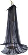 Fortunehouse Evil Queen Cosplay Maleficent Cloak Cape Gothic Steampunk Feather Collar Cloak Feather Witch Cape Halloween Costume (One Size) Black