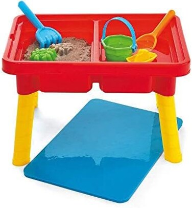 Kidoozie Toddler Sensory Kids Table with Lid   Sensory Bin     Mega Block Compatible Lid   Indoor Outdoor Use, Red, G02521 17 x 12.5 x 11 inches