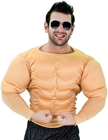 KalcyKizz Man's Muscle Suit Costumes,Yellow,One Size