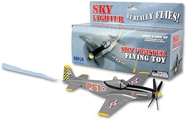 Daron Sky Fighter Flying Toy on a String, Grey