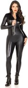 Leg Avenue Women's Wet Look Zipper Front Cat Suit