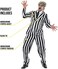 Fun Shack Adult Halloween Costume Men, Black and White Striped Suit, 80s Halloween Costumes For Men, Halloween Movie Costumes X-Large