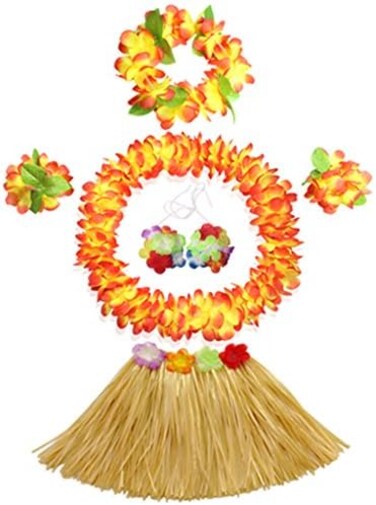 Fighting to Achieve 30cm 6pcs/ Set Hawaiian Grass Skirt Performance Costume for Girls
