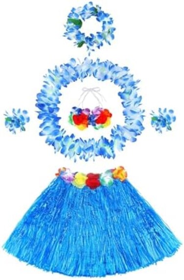 Fighting to Achieve 30cm 6pcs/ Set Hawaiian Grass Skirt Performance Costume for Girls
