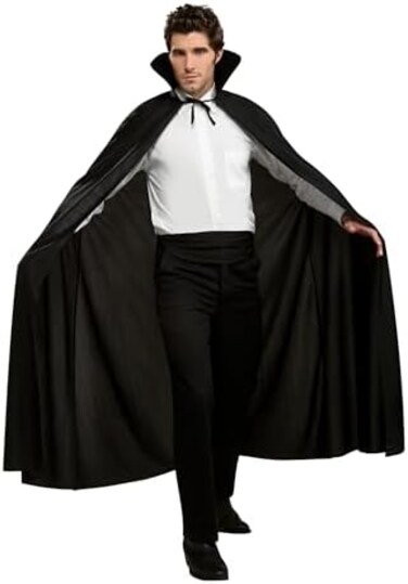 Rubie's Costume Full Length Fabric Cape, Black, One size