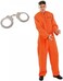 Fun Shack Men's Convict Costume, Prison Costume, Orange, Prisoner Costume, Men, Orange Jumpsuit, Prisoner Costume, Size M