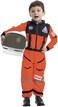 زي رائد فضاء ناسا بايلوت برتقالي خوذة للاطفال قابلة للتحريك في الهالوين.