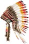 Novum Crafts Indian Headdress with Real 65cm Feathers - Rasta (White,Yellow,Red,Black)