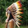Novum Crafts Indian Headdress with Real 65cm Feathers - Rasta (White,Yellow,Red,Black)