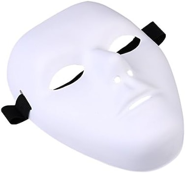 Nicky Bigs Novelties Adult Accessory Blank Male Costume Mask, White, One Size