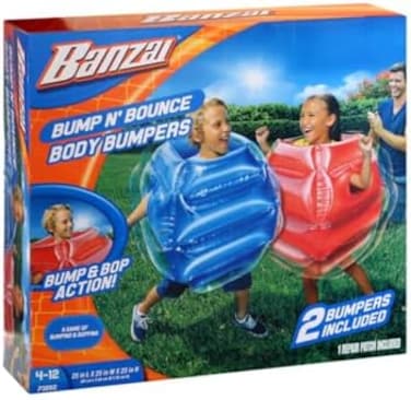 BANZAI Bump N' Bounce Body Bumpers, A Game of Bumping &amp; Bopping, 2 Bumpers Included in Red &amp; Blue, Fun &amp; Safe Cushion Inflatable Surface, For Ages 4 and up
