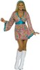 Rubie's Forum Novelties Women's 60's Generation Mod Wild Swirl Costume Dress, Rainbow, Medium/Large