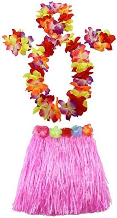 JEKANEL 1 Set 40cm Kids Party Hawaii Dress Hula Grass Skirt - Double Layer Thickened Hawaii&ensp;Skirt for Luau Party Decorations Supplies