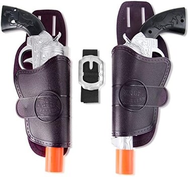 Liberty Imports 28cm Western Dual Pistols Wild West Cowboy Sheriff Toy Gun Set With Holster An...