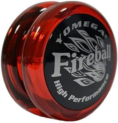 Yomega Fireball - Professional Responsive Transaxle Yoyo, Great for Kids and Beginners to Perform Like Pros + Extra 2 Strings (Dark red)
