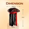 Tigerdoe Pirate Hat with Dreadlocks - Tricorn Pirate Hat - Caribbean Pirate Hat - Pirate Costume Accessories (3 Piece Set)
