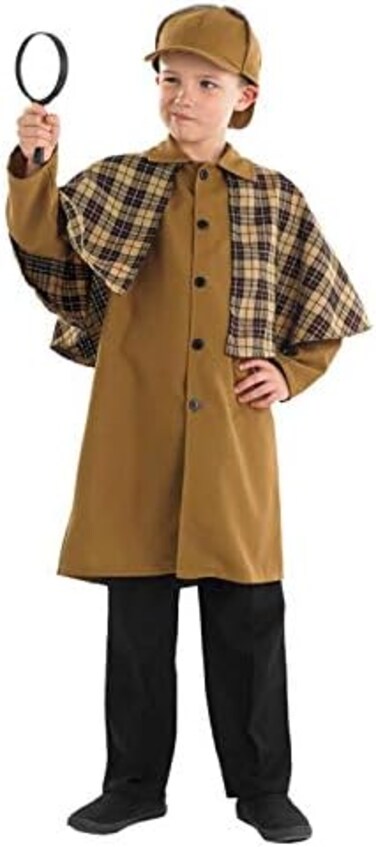 Fun Shack Kids Detective Costume Kids Victorian History Fancy Dress Childrens Costumes for Boys S M L XL