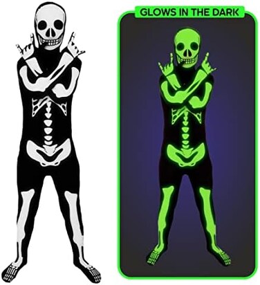 Morphsuits Boys Skeleton Costume Kids Stick Figure Scary Bodysuit Halloween Glow In The Dark Costumes