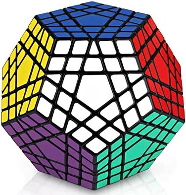 Ganowo Megaminx Speed Cube 5x5 Kilominx Gigaminx Cube Puzzle Games Twist Fidget Toys for Kids (5x5 Megaminx Black)