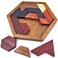 KINGOU Hexagon Tangram Classic Chinese Handmade Wooden Puzzle Jigsaw Brain Teaser for Kids &amp; Adult Disentanglement Puzzles