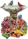 Bits and Pieces - 750 Piece Shaped Puzzle - Garden Birdbath, Busy Bird Fountain - by Artist Alan Giana - 750 pc Jigsaw