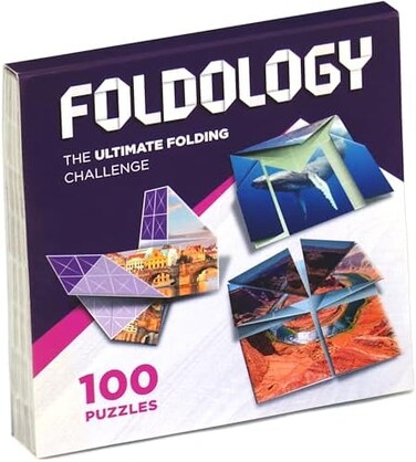 FOLDOLOGY The Origami Puzzle Game! Hands-On Brain Teasers for Tweens, Teens &amp; Adults. Fold the Paper to Complete the Picture. 100 Challenges from Easy to Expert. Ages 10+