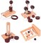 KINGOU 4 Pack Classical Wooden Puzzle Set Solution Rope Central Brain Teaser for Adults Game