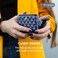 &Ouml;GON -DESIGNS- Card holder for women, Rigid aluminum with quilted effect, RFID protection against fraud and demagnetization, Compact wallet, Lady Case HELSINKI model