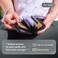 &Ouml;GON -DESIGNS- Card holder for women, Rigid aluminum with quilted effect, RFID protection against fraud and demagnetization, Compact wallet, Lady Case HELSINKI model