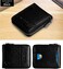 Admetus Men's Genuine Leather Short Zip-around Bifold Wallet Zero Purse Black 6