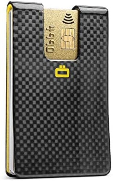 OGON &Ouml;GON -DESIGNS- Card and Cash Clip Ultra slim Carbon Fiber Card Holder - RFID Blocking Wallet - Genuine Carbon Fiber, Genuine Carbon Fiber, One Size, Minimalist
