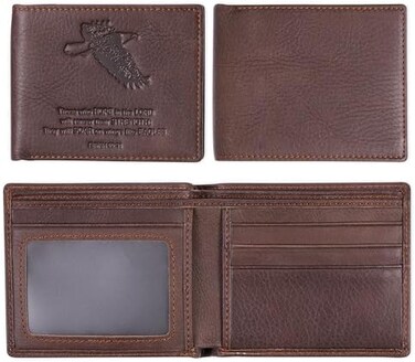 Christian Art Gifts Brown Genuine Leather Wallet - Isaiah 40:31