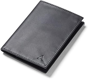 Allett Original Wallet, Onyx Black   Leather, Slim, Minimalist   RFID Blocking, Bifold   Holds 4-24+ Cards, Bills, Receipts   Wallets for Men &amp; Women, Black, One Size, Minimalist
