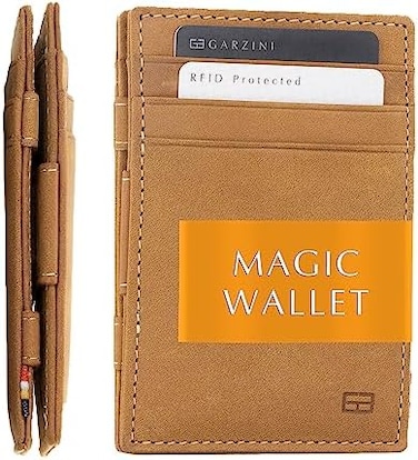 Garzini Magic Wallet, Mens Wallet Leather, ID Card Holder RFID Blocking, Slim Wallet for Men for 10 Cards